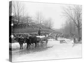 Men Cutting Ice-null-Stretched Canvas