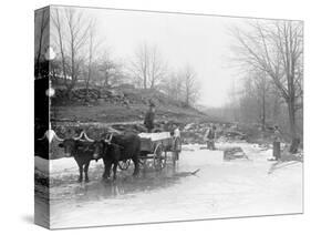 Men Cutting Ice-null-Stretched Canvas