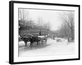 Men Cutting Ice-null-Framed Photographic Print