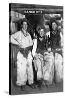 Men Dressed as Cowboys with Bottles of Whiskey-Lantern Press-Stretched Canvas