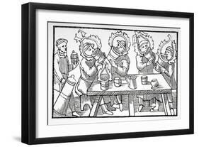 Men Drinking, Illustration from 'Historia De Gentibus Septentrionalibus' by Olaus Magnus…-null-Framed Giclee Print