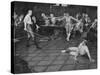 Men Duel W. Swords in a British Meeting House-null-Stretched Canvas