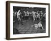 Men Duel W. Swords in a British Meeting House-null-Framed Photographic Print