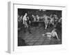 Men Duel W. Swords in a British Meeting House-null-Framed Photographic Print