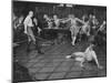 Men Duel W. Swords in a British Meeting House-null-Mounted Photographic Print