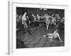 Men Duel W. Swords in a British Meeting House-null-Framed Photographic Print