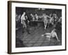 Men Duel W. Swords in a British Meeting House-null-Framed Photographic Print