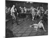 Men Duel W. Swords in a British Meeting House-null-Mounted Photographic Print