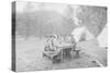 Men Eating Lunch-null-Stretched Canvas