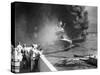 Men Escaping from Sinking U.S.S. California-null-Stretched Canvas