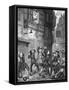 Men Fighting on the Streets of London-George Cruikshank-Framed Stretched Canvas