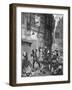 Men Fighting on the Streets of London-George Cruikshank-Framed Art Print