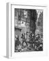 Men Fighting on the Streets of London-George Cruikshank-Framed Art Print