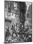 Men Fighting on the Streets of London-George Cruikshank-Mounted Art Print