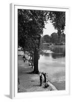 Men Fishing along the Seine-Jules Dortes-Framed Giclee Print