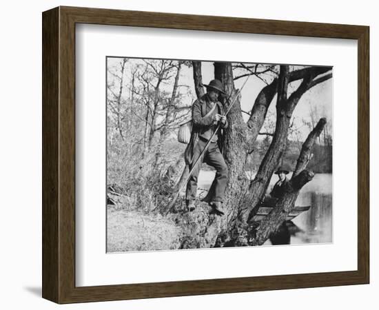 Men Fishing on a River-null-Framed Photographic Print