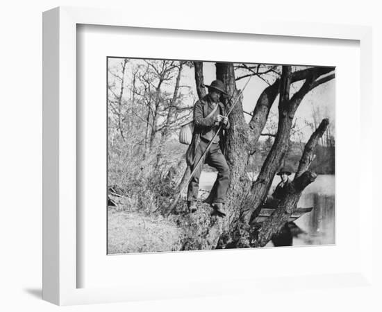 Men Fishing on a River-null-Framed Photographic Print