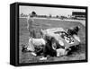 Men Fixing Their Race Car During the Grand Prix-Stan Wayman-Framed Stretched Canvas