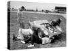 Men Fixing Their Race Car During the Grand Prix-Stan Wayman-Stretched Canvas