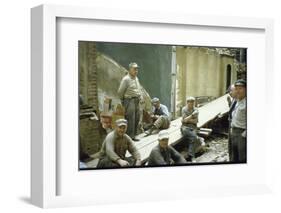 Men from Demolition Crew on Their Break in Story "The Wreckers"-Walker Evans-Framed Photographic Print