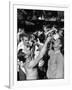 Men Having a Beer Drinking Contest at the Company Picnic-Allan Grant-Framed Photographic Print