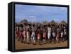 Men Hold Hands Forming a Circle Within Which the Women Dance in the Karo Village of Duss,Ethiopia-John Warburton-lee-Framed Stretched Canvas