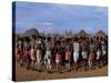 Men Hold Hands Forming a Circle Within Which the Women Dance in the Karo Village of Duss,Ethiopia-John Warburton-lee-Stretched Canvas