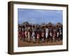 Men Hold Hands Forming a Circle Within Which the Women Dance in the Karo Village of Duss,Ethiopia-John Warburton-lee-Framed Photographic Print