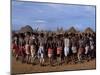 Men Hold Hands Forming a Circle Within Which the Women Dance in the Karo Village of Duss,Ethiopia-John Warburton-lee-Mounted Photographic Print