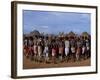 Men Hold Hands Forming a Circle Within Which the Women Dance in the Karo Village of Duss,Ethiopia-John Warburton-lee-Framed Photographic Print