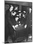 Men Huddled Around Telegraph Transmitter During Training by Federal Vocational Board-null-Mounted Photographic Print