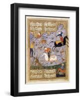 Men Hunting Deer and a Lion, C.1575-null-Framed Premium Giclee Print