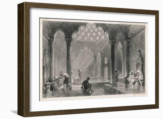 Men in a Turkish Bath at Istanbul-null-Framed Art Print