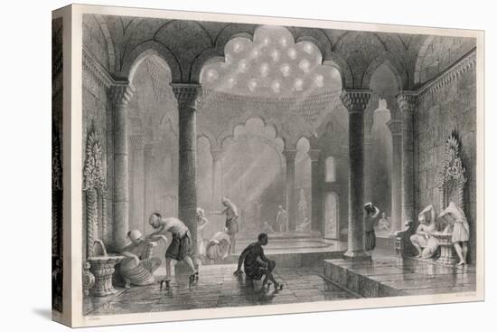 Men in a Turkish Bath at Istanbul-null-Stretched Canvas