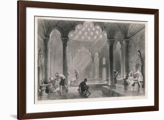 Men in a Turkish Bath at Istanbul-null-Framed Premium Giclee Print