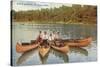 Men in Canoes, St. Paul, Minnesota-null-Stretched Canvas