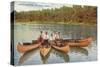 Men in Canoes, St. Paul, Minnesota-null-Stretched Canvas