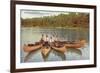 Men in Canoes, St. Paul, Minnesota-null-Framed Art Print