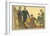 Men in Front of Fire-null-Framed Art Print