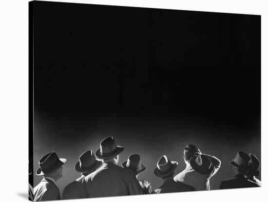 Men in Hats Looking Upward-null-Stretched Canvas