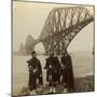 Men in Highland Dress in Front of the Forth Bridge, Scotland-Underwood & Underwood-Mounted Photographic Print