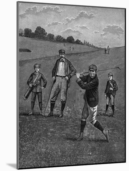 Men In Knickers Playing A Game Of Golf-Bettmann-Mounted Giclee Print