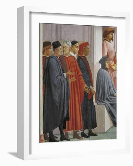 Men in Medieval Dress, Detail from the Raising of the Son of Theophilus-Tommaso Masaccio-Framed Giclee Print