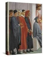 Men in Medieval Dress, Detail from the Raising of the Son of Theophilus-Tommaso Masaccio-Stretched Canvas