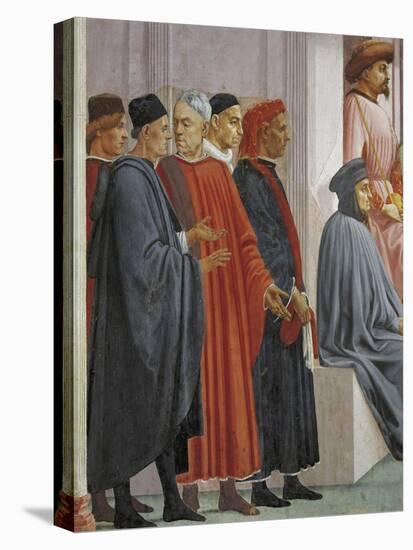 Men in Medieval Dress, Detail from the Raising of the Son of Theophilus-Tommaso Masaccio-Stretched Canvas