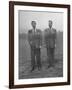 Men in Suits are Sprayed with Hose, Wool Blended with New Material Dacron vs Tropical Worsted Suit-Al Fenn-Framed Photographic Print