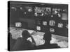 Men in the Control Room Watching the Ed Sullivan Television Show-Ralph Morse-Stretched Canvas