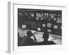 Men in the Control Room Watching the Ed Sullivan Television Show-Ralph Morse-Framed Photographic Print