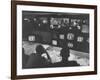 Men in the Control Room Watching the Ed Sullivan Television Show-Ralph Morse-Framed Photographic Print