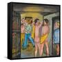 Men in the Seattle City Jail-Ronald Ginther-Framed Stretched Canvas